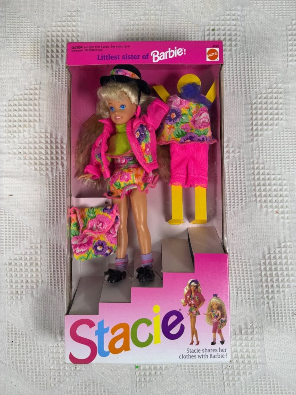 Stacie Doll Littlest Sister Of Barbie Vintage 1991 Mattel Floral Outfit 4240 NIB